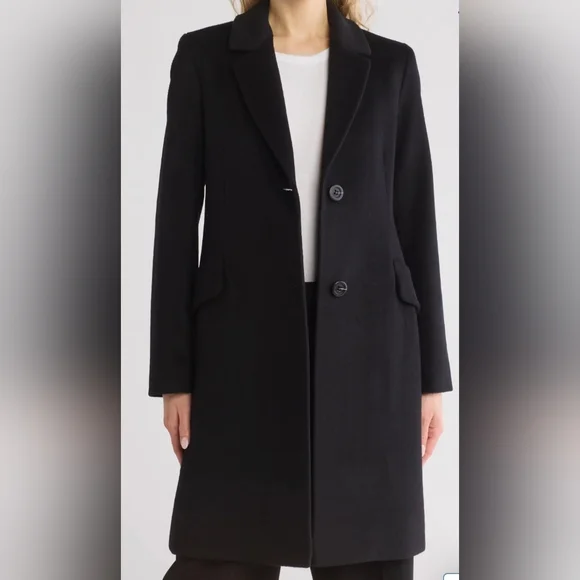 Fleurette Studio Notch Lapel Wool Blend Coat Size 14 - Picture 3 of 4